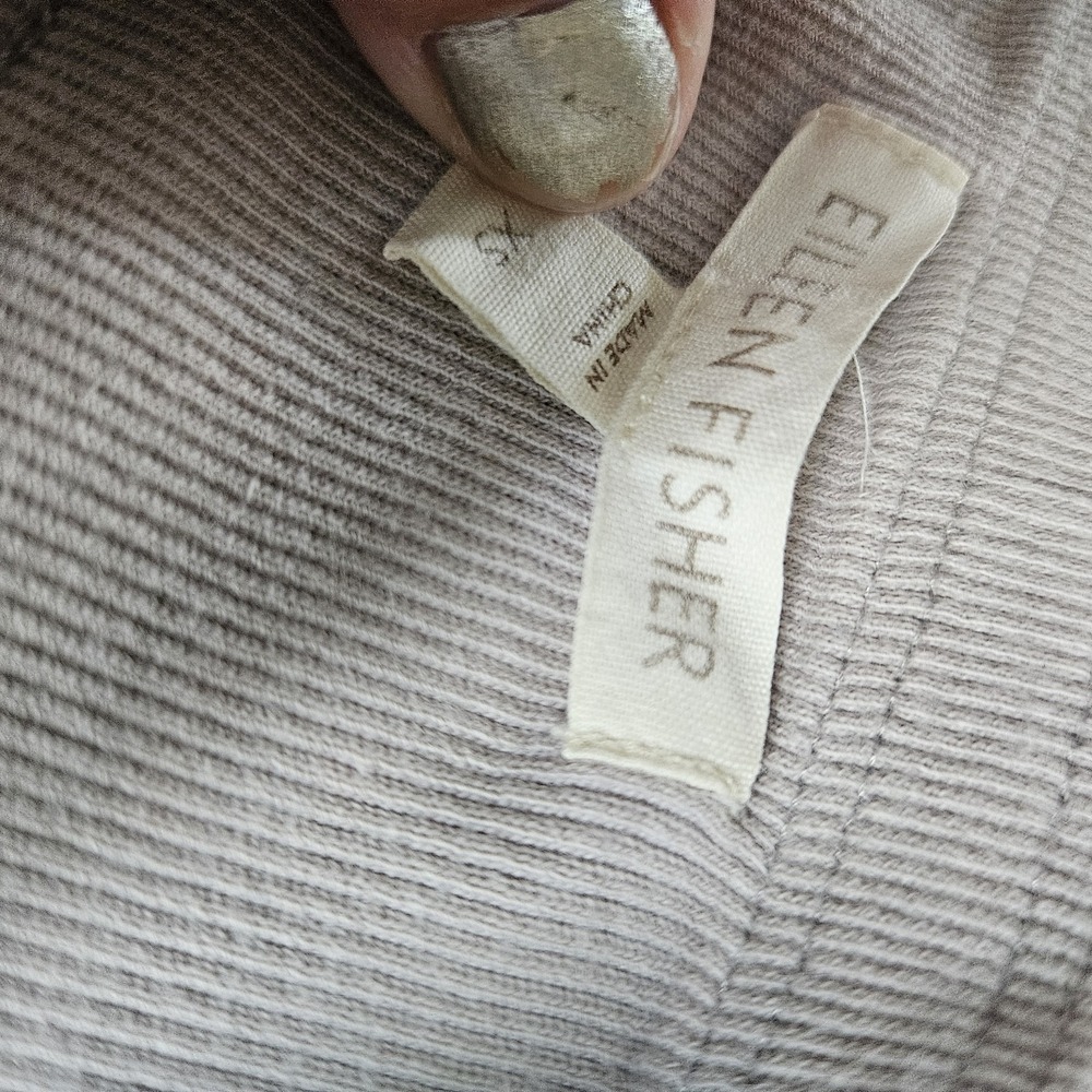 Eileen Fisher XS Purple Linen Elastic Waist A-Line Flowing Skirt Sz Frayed Hem‎ - Picture 3 of 8